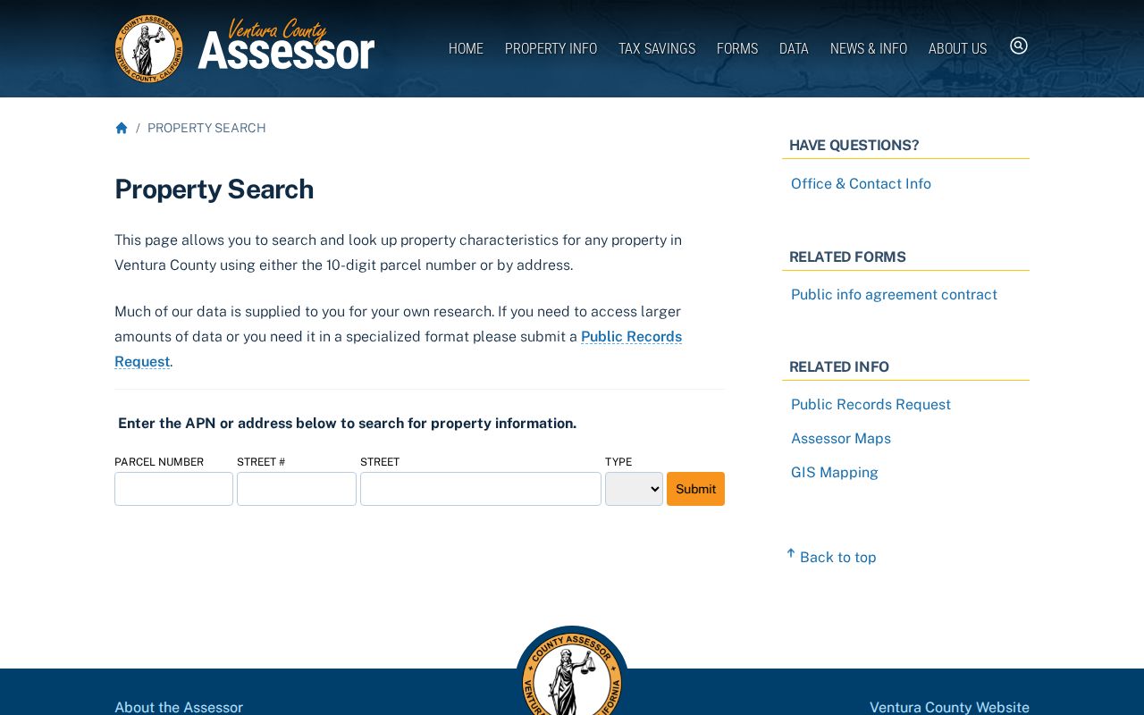 Oxnard people search Ventura County Assessor property fields