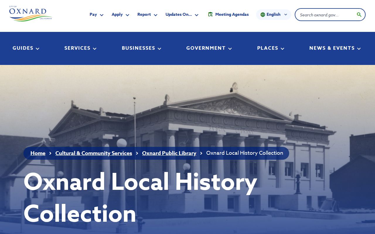 Oxnard people directories research in the Public Library Local History Collection
